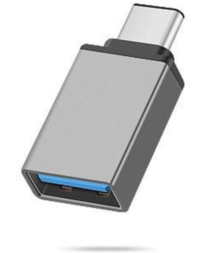 USB-C 3.1 naar USB 3.0 A Female Adapter met OTG functie voor onder andere Macbook en Chromebook. | Zwart / Grijs