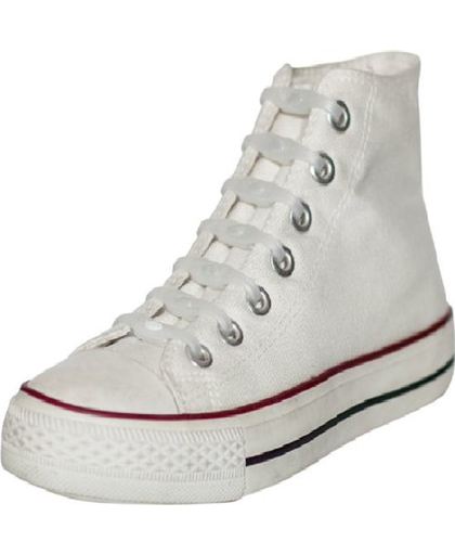 8 stuks Shoeps basic Witte elastische schoenveters