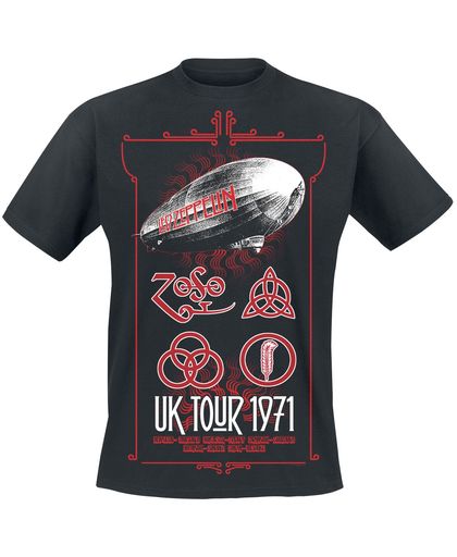 Led Zeppelin UK 1971 T-shirt zwart