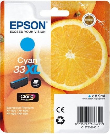 Epson 33XL C inktcartridge Cyaan 8,9 ml 650 pagina's