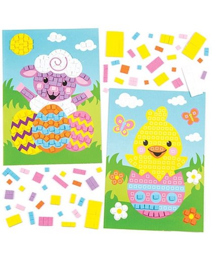 Moza eksets voor Pasen   Een creatief knutsel- en decoratieproduct voor kinderen (4 stuks per verpakking)