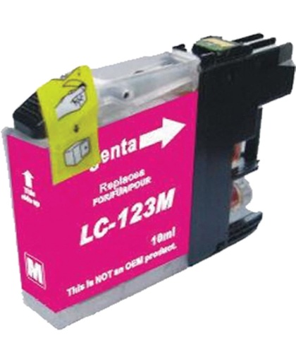 Merkloos - Inktcartridge / Alternatief voor de Brother LC-123M / Magenta