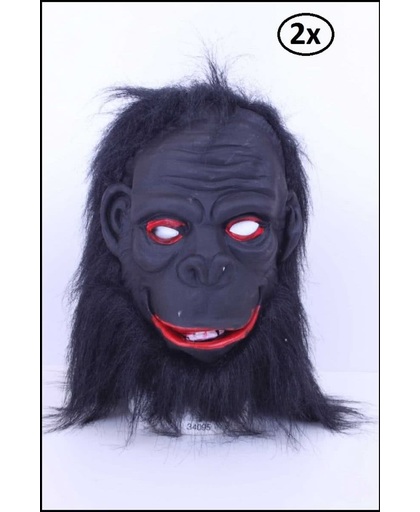 2x Masker gorilla pluche