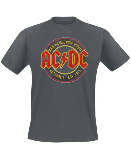 AC/DC High Voltage - Rock &apos;N&apos; Roll - Australia Est. 1973 T-shirt grijs