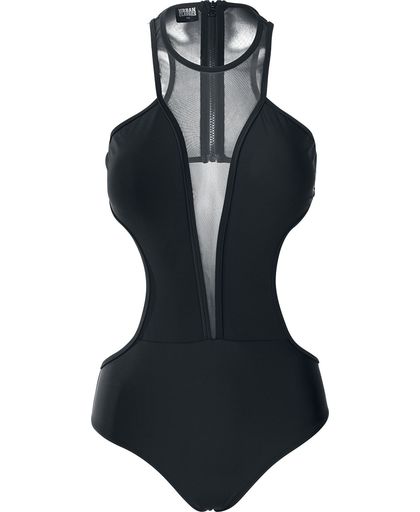 Urban Classics Ladies Tech Mesh Swimsuit Badpak zwart