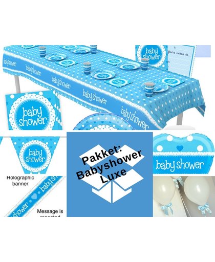 Premium baby shower versiering pakket blauw - babyshower decoratie - ballon (pakket 5.)