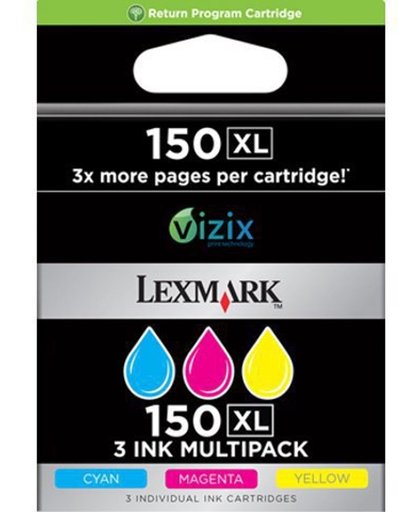 Lexmark 14N1807E inktcartridge Cyaan, Magenta, Geel
