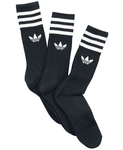 Adidas Solid Crew Sock 3 Pack Sokken zwart-wit