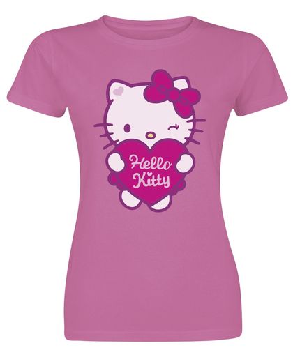 Hello Kitty Heart Girls shirt lichtroze