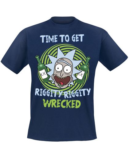 Rick And Morty Riggity Riggity Wrecked T-shirt blauw