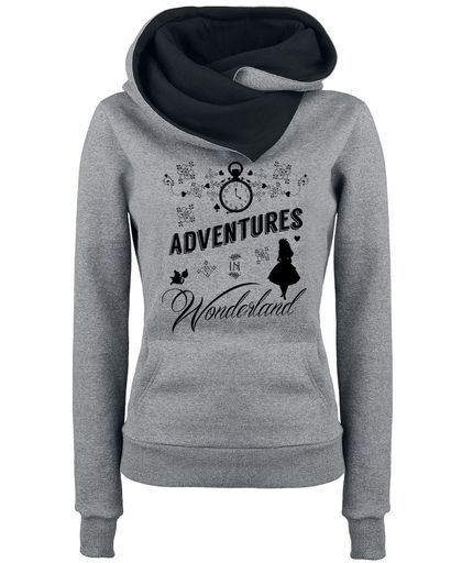 Alice in Wonderland Adventures In Wonderland Girls trui met capuchon grijs gemêleerd-zwart