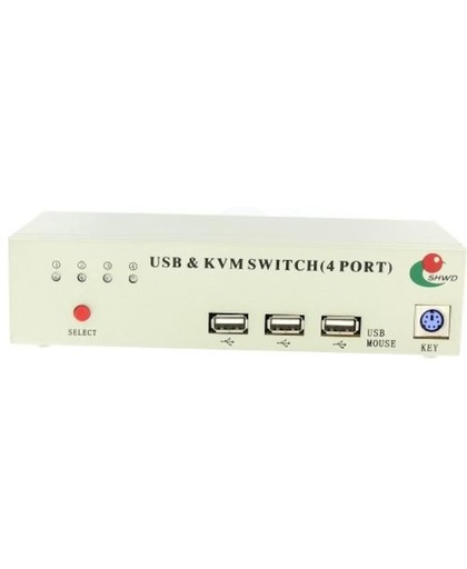 4 Poort Automatische USB KVM Switch YPK006