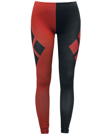 Harley Quinn Check Pattern Symbols Legging rood-zwart