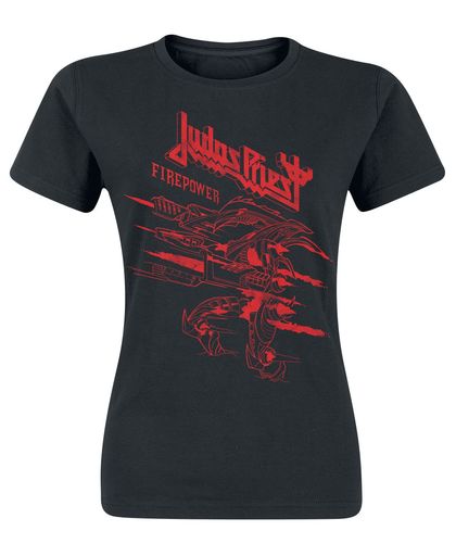 Judas Priest Firepower - One Colour Girls shirt zwart