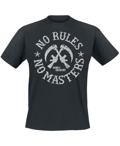 Sons Of Anarchy No Rules No Masters T-shirt zwart