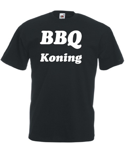 Mijncadeautje Unisex T-shirt zwart (maat L) BBQ Koning