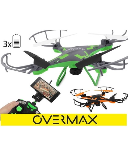 Overmax X-Bee Drone 3.1 groen/grijs WiFi, Quadrocopter met 2MP camera. 6 axis, 3 accu's 750mAh