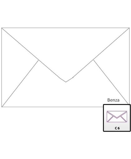 Benza Wenskaart Enveloppen - Langwerpig C6 - 16,2 x 11,4 cm - Wit - 100 stuks