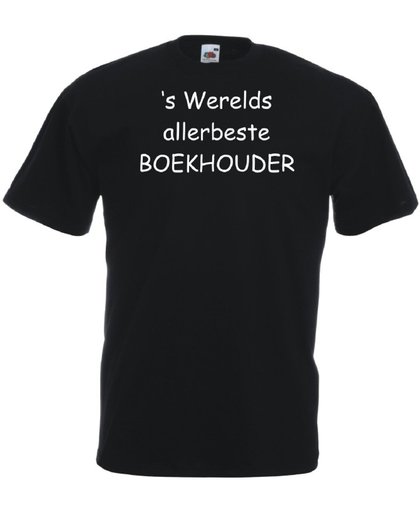 Mijncadeautje T-shirt - 's Werelds beste Boekhouder - - unisex - Zwart (maat M)