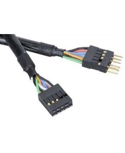 Akasa EXUSBI-40 0.4m Mannelijk Vrouwelijk Zwart USB-kabel