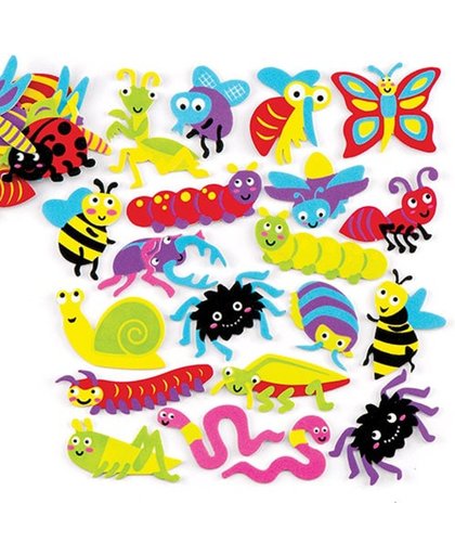 Stickers van foam met insecten voor kinderen om te ontwerpen, maken en laten zien   Creatieve stickerknutselset met afbeeldingen voor kinderen (120 stuks per verpakking)