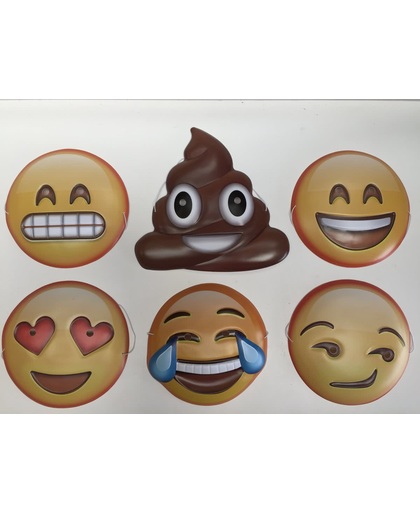 Emoji Emoticon Masker Set van 6 stuks