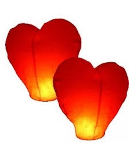 2x wensballon xxl hart vorm kleur rood