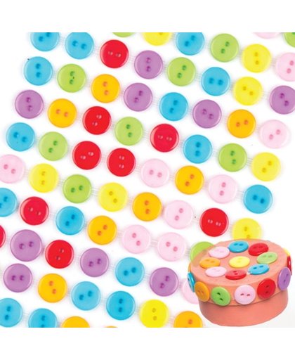 Gekleurde zelfklevende knopen voor kinderen om mee te knutselen (112 stuks per verpakking)