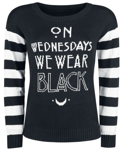 American Horror Story On Wednesdays We Wear Black Trui zwart-wit