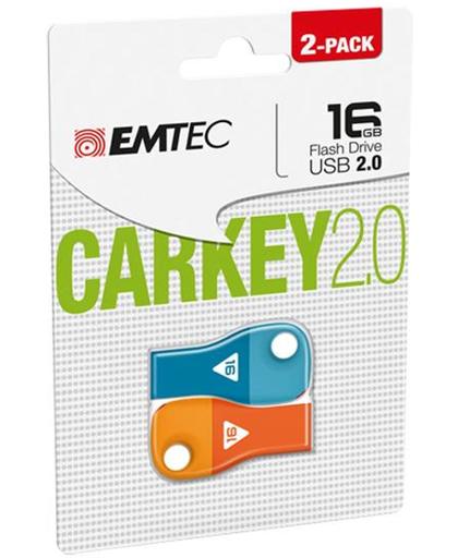 Emtec - Flashdrive - 16 GB Carkey D300 - 2 Pack