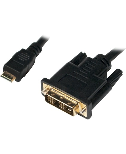 LogiLink Mini-HDMI - DVI-D M/M 0.5m 0.5m Mini-HDMI DVI-D Zwart