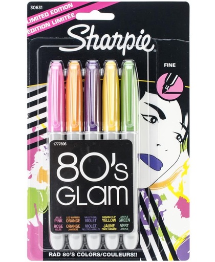 Sharpie 80's Glam fine point. Set van 5