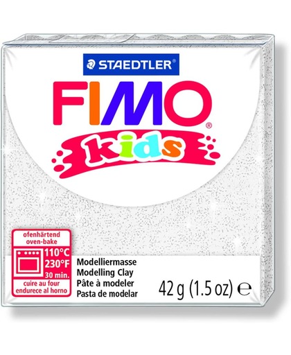 Fimo Kids Boetseerklei Glitter - Wit