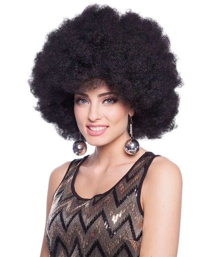 Zwarte Afro Pruik XL