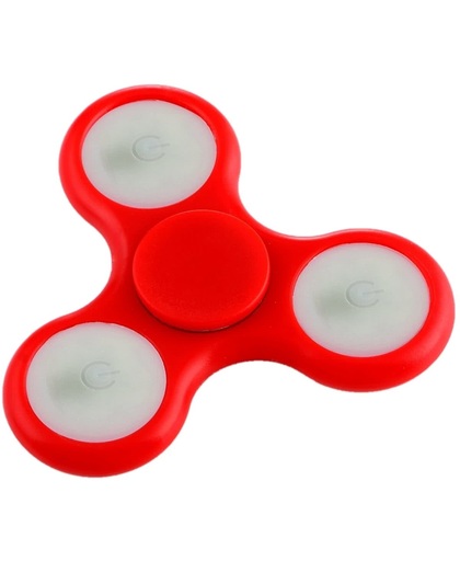 Glowing Fidget Spinner Toy Tri-Spinner Stress rooducer Anti-Anxiety Toy met RGB LED licht voor Children en Adults, 1.5 Minutes Rotation Time, Big Steel Beads Bearing(rood)