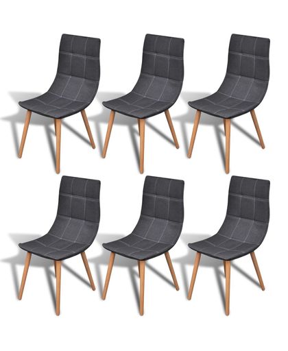 vidaXL 6 pcs Fabric Dining Chair Set Dark Grey