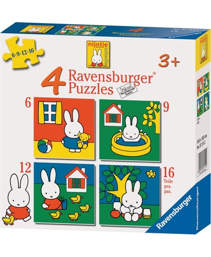 Ravensburger nijntje. vier puzzels -6+9+12+16 stukjes - kinderpuzzel