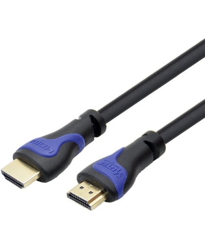 Mutec Power High Performance HDMI-kabel 2.0 V met Ethernet �  Hoge Definities - Mannelijk naar Mannelijk � 24K vergulde Connectoren - Verbeterde Connector van High Quality - 30AWG - Zwart / Blauw � 2 meter