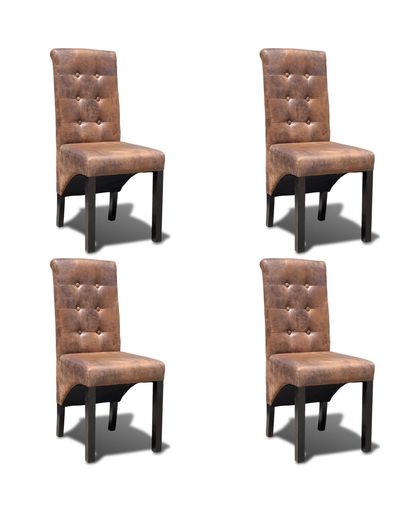 vidaXL 4 pcs Artificial Leather Dining Chair