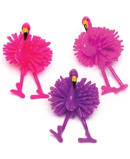 Funky flamingo's voor kinderen – een leuke vuller voor uitdeelzakjes voor kinderen (6 stuks per verpakking)