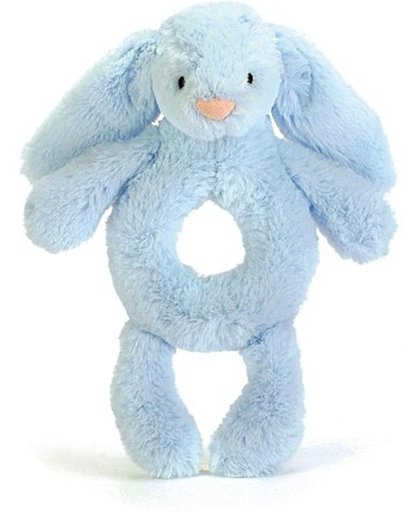 Jellycat - Blauw - Rammelaar - Bashful Baby Bunny - Knuffelrammelaar - Baby rammelaar - Kraamcadeau