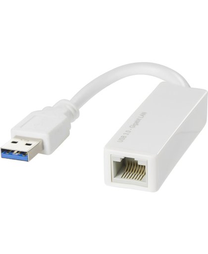 DELTACO USB3-GIGA4 USB 3.0 naar Gigabit Ethernet RJ45 10/100/1000 Mbit adapter macOS, Linux en Windows wit