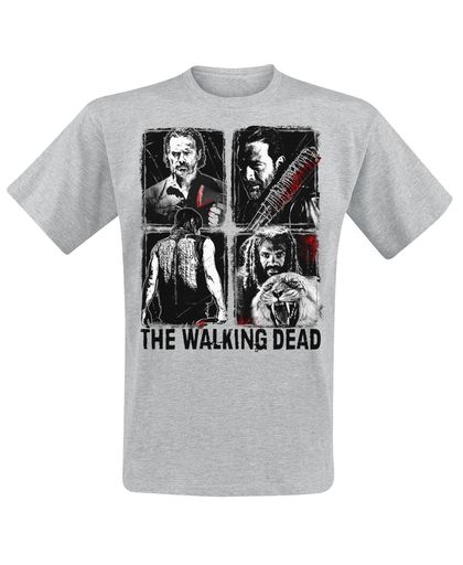 The Walking Dead Four Characters T-shirt grijs gemêleerd