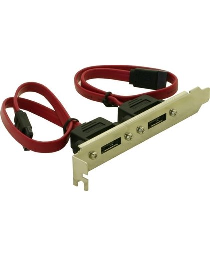DeLOCK Slotbracket 2x internal SATA <gt/> 2x eSATA external 2x SATA 2x eSATA kabeladapter/verloopstukje
