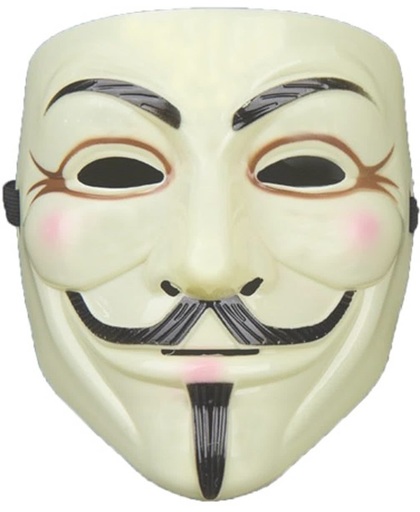 Lichtgeel V for Vendetta Masker / Lichtgeel Anonymous Masker / Lichtgeel Guy Fawkes Masker