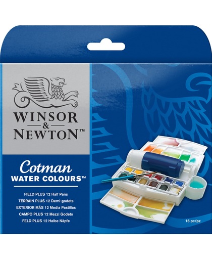 Winsor & Newton Cotman Aquarelverf Field Plus Set 12 halve napjes