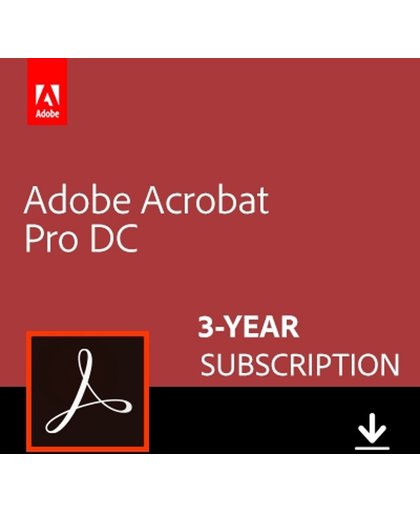 Adobe Acrobat Pro DC - 1 Gebruiker - 3 Jaar - Windows / Mac
