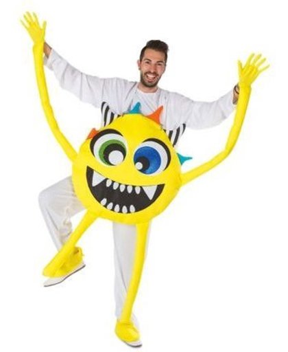 Crazy monster geel kostuum one size