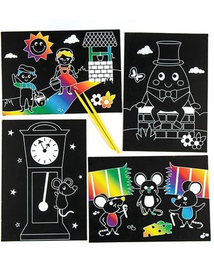 Kraskunst met afbeeldingen van kinderliedjes voor kinderen om te maken - Knutselset voor kinderen (6 stuks per verpakking)