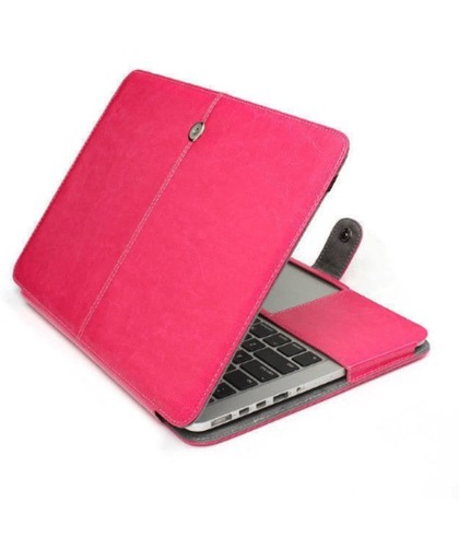 Macbook Pro 15.4 kunstlederen flip hoes roze